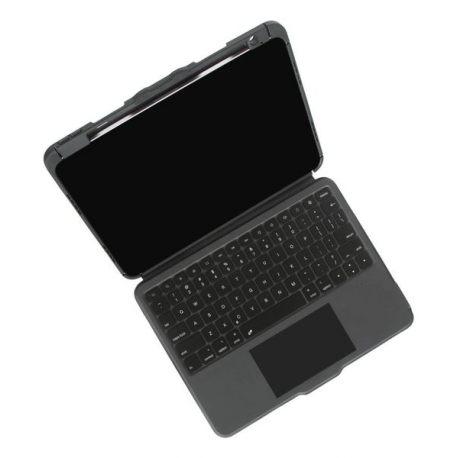 Targus Versavu - Keyboard and folio case - with trackpad - backlit - wireless - Bluetooth 5.0 - QWERTY - Nordic - black - 11