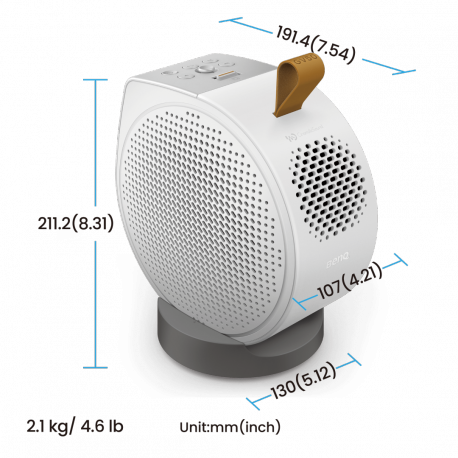 BenQ GV50 - DLP projector - LED - portable - 500 ANSI lumens - Full HD (1920 x 1080) - 16:9 - 1080p - Android TV - 4