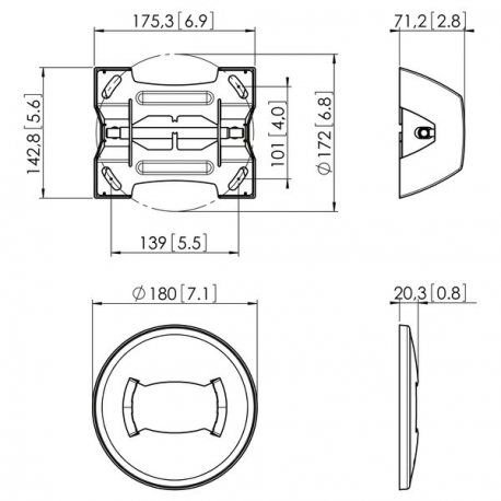 Vogel's Professional PUC 1060 - Mounting component (ceiling plate) - for LCD display - black - for Professional PFB 34XX, PFS 33XX, PUC 25XX - 3