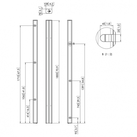 Vogel's Professional Connect-it PUC 2718 - Mounting component (pole) - for flat panel - black - 2