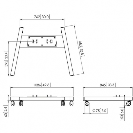 Vogel's PFT 8530 - Mounting component (cart frame) - for flat panel - black - 1