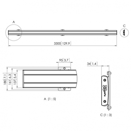 Vogel's Professional Connect-it PFB 3433 - Mounting component (interface bar) - for video wall - aluminium - black - 1