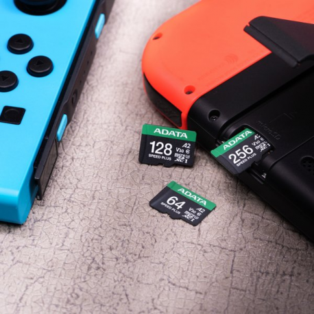 ADATA SPEED PLUS - Flash memory card (SD adapter included) - 64 GB - A2 / Video Class V30 / UHS-I U3 / Class10 - SDXC UHS-I - 3