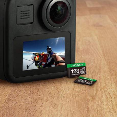 ADATA SPEED PLUS - Flash memory card (SD adapter included) - 64 GB - A2 / Video Class V30 / UHS-I U3 / Class10 - SDXC UHS-I - 6