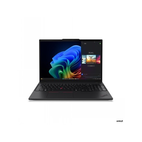 Lenovo ThinkPad T16 Gen 4 21QN - 180-degree hinge design - AMD Ryzen AI 5 PRO - 340 / up to 4.8 GHz - Win 11 Pro - Radeon 840M - 32 GB RAM - 512 GB SSD TCG Opal Encryption 2, NVMe - 16" IPS 1920 x 1200 - Gigabit Ethernet - Wi-Fi 7, Bluetooth - 5G upgradable - black - kbd: Nordic - with 3 Years Lenovo Premier Support, CO2 Offset 0.5 ton (2nd Gen) - 0