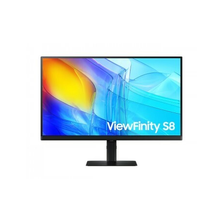 Samsung ViewFinity S8 S27D804UEU - S80UD Series - LED monitor - USB - 27" - 3840 x 2160 4K UHD (2160p) @ 60 Hz - VA - 350 cd / m² - 1000:1 - HDR10 - 5 ms - HDMI, DisplayPort, USB-C - black - 0