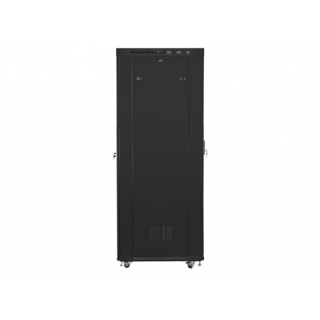 Lanberg - Rack cabinet - flat pack, LCD, with mesh door, 600x1000 - with 6 cooling fans - free-standing - black, RAL 9004 - 42U - 19" - 1