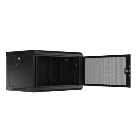 Lanberg - Rack cabinet - flat pack, with perforated door, 600x450 - wall mountable - black, RAL 9004 - 6U - 19" - 1