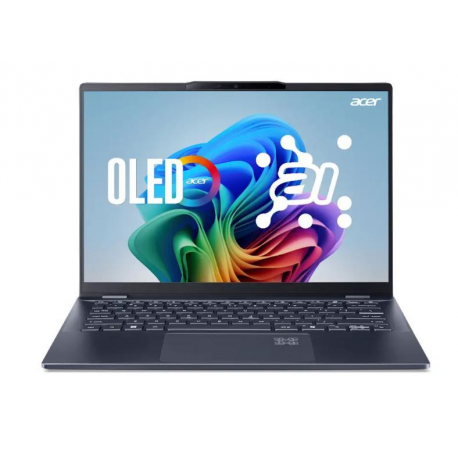 Acer Swift 14 AI SF14-51 - 180-degree hinge design - Intel Core Ultra 7 - 256V / up to 4.8 GHz - Evo - Win 11 Home - Intel Arc Graphics 140V - 16 GB RAM - 1.024 TB SSD NVMe - 14" OLED 2880 x 1800 (WQXGA+) @ 90 Hz - Wi-Fi 7, Bluetooth - steam blue - kbd: US Intl - 0