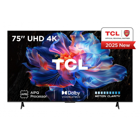 TCL 75V6C - 75" Diagonal Class (74.5" viewable) - V6C Series LED-backlit LCD TV - Smart TV - Google TV - 4K UHD (2160p) 3840 x 2160 - HDR - brushed metal - 0