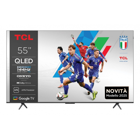TCL 55P8K - 55" Diagonal Class (54.5" viewable) - P8K Series LED-backlit LCD TV - QLED - Smart TV - Google TV - 4K UHD (2160p) 3840 x 2160 - HDR - Quantum Dot - brushed aluminum - 0