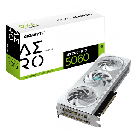Gigabyte GeForce RTX 5060 AERO OC 8G - Graphics card - GeForce RTX 5060 - 8 GB GDDR7 - PCI Express 5.0 - 3 x DisplayPort, HDMI - 0