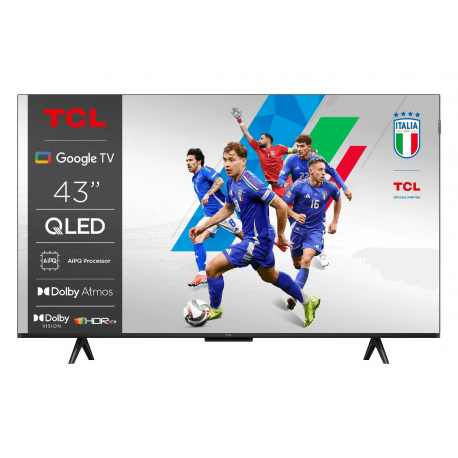 TCL 43T69C - 43" Diagonal Class (42.5" viewable) LED-backlit LCD TV - QLED - Smart TV - Google TV - 4K UHD (2160p) 3840 x 2160 - HDR - brushed metal - 0