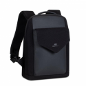Riva Case Cardiff 8521 - Rucksack - polyurethane, canvas, faux leather, 100% cotton - black - 13.3"