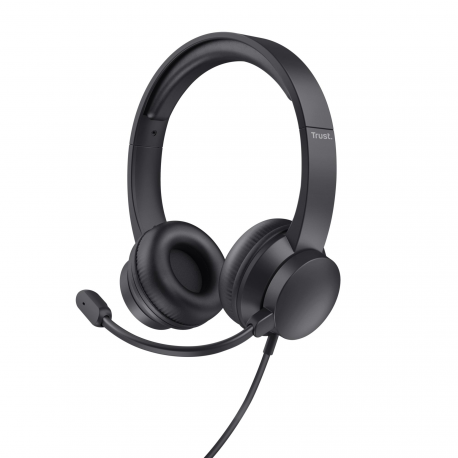 Trust HS-201 - Headset - on-ear - wired - USB-A - black - 0