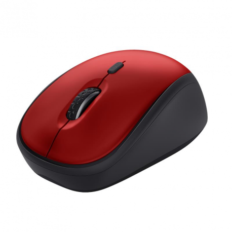 Trust Yvi+ - Mouse - silent - right-handed - optical - 4 buttons - wireless - 2.4 GHz - USB wireless receiver - red - 0