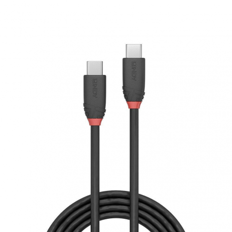 Lindy Black Line - USB cable - USB-C (M) to USB-C (M) - USB 3.1 - 3 A - 50 cm - black - 0