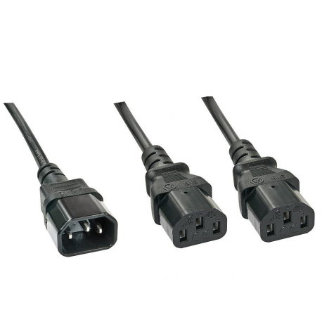 Lindy - Power splitter - IEC 60320 C14 to IEC 60320 C13 - 1 m - molded - black - 0
