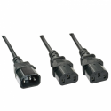 Lindy - Power splitter - IEC 60320 C14 to IEC 60320 C13 - 1 m - molded - black