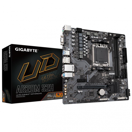 Gigabyte A620M S2H - Motherboard - micro ATX - Socket AM5 - AMD A620 Chipset - USB 3.2 Gen 1, USB-C 3.2 Gen 1 - Gigabit LAN - onboard graphics (CPU required) - HD Audio (8-channel) - 0
