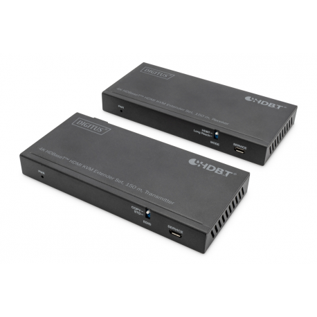 DIGITUS DS-55526 - Transmitter and receiver - KVM / audio / USB / infrared extender - HDBaseT - over CAT 6 / 6a - up to 150 m - 0