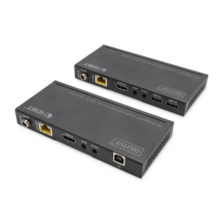 DIGITUS DS-55526 - Transmitter and receiver - KVM / audio / USB / infrared extender - HDBaseT - over CAT 6 / 6a - up to 150 m - 1