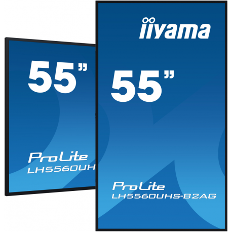 iiyama ProLite LH5560UHS-B2AG - 55" Diagonal Class (54.6" viewable) LED-backlit LCD display - digital signage - with built-in SoC media player - 4K UHD (2160p) 3840 x 2160 - black bezel with matte finish - 0