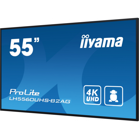iiyama ProLite LH5560UHS-B2AG - 55" Diagonal Class (54.6" viewable) LED-backlit LCD display - digital signage - with built-in SoC media player - 4K UHD (2160p) 3840 x 2160 - black bezel with matte finish - 14