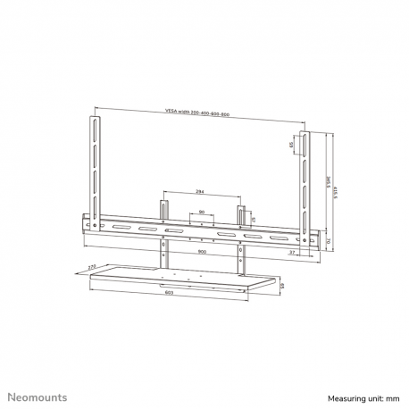 Neomounts AV40-500BL - Mounting kit (mount bracket, keyboard shelf) - for keyboard / mouse - universal - black - screen size: 43"-110" - VESA-mountable - 16