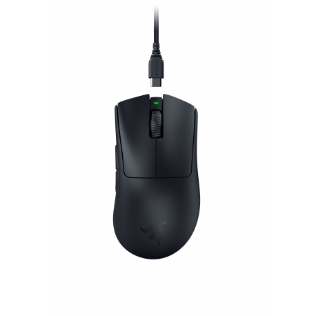 Razer DeathAdder V3 Pro - Mouse - ergonomic - smooth-touch, 8000 Hz - right-handed - optical - 5 buttons - wireless, wired - USB wireless receiver - black - 0