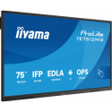 iiyama ProLite TE7512MIS-B4AG - 75" Diagonal Class (74.52" viewable) LED-backlit LCD display - interactive digital signage - with touchscreen (multi touch)  /  optional slot-in PC capability - 4K UHD (2160p) 3840 x 2160 - Direct LED - black (bezel), matte finish - with iiyama WiFi module (OWM002)
