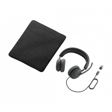 Logitech Zone Wired 2 for Business - Headset - on-ear - wired - active noise cancelling - graphite - Certified for Microsoft Teams - 4