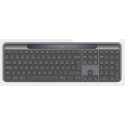 Logitech Signature Slim Solar+ K980 for Business - Keyboard - full size - wireless - Bluetooth LE, USB-C - QWERTY - US International - key switch: scissor switches - graphite