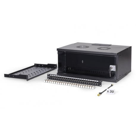 Digitus SOHO PRO Series - Cabinet - 540x400 mm (WxD) - wall mountable - RAL 9005, black - 4U - 19" - 0