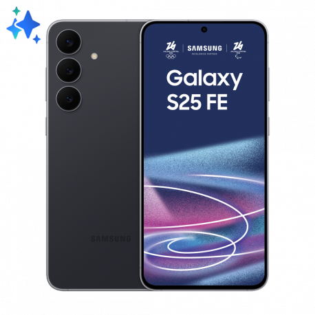 Samsung Galaxy S25 FE - 5G smartphone - dual-SIM - RAM 8 GB / Internal Memory 256 GB - OLED display - 6.7" - 2340 x 1080 pixels (120 Hz) - 3x rear cameras 50 MP, 12 MP, 8 MP - front camera 12 MP - jet black - 0