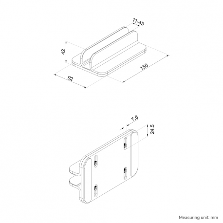Neomounts - Notebook stand (vertical) - universal - 11" - 17" - silver - 11