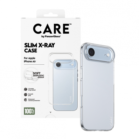 CARE by PanzerGlass X-Ray - Back cover for mobile phone - soft basic - thermoplastic polyurethane (TPU) - transparent - for Apple iPhone Air - 4