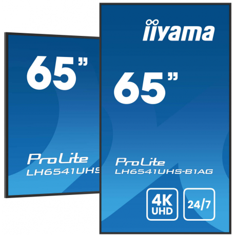iiyama ProLite LH6541UHS-B1AG - 65" Diagonal Class (64.5" viewable) LED-backlit LCD display - digital signage - 4K UHD (2160p) 3840 x 2160 - black bezel with glossy finish - 0