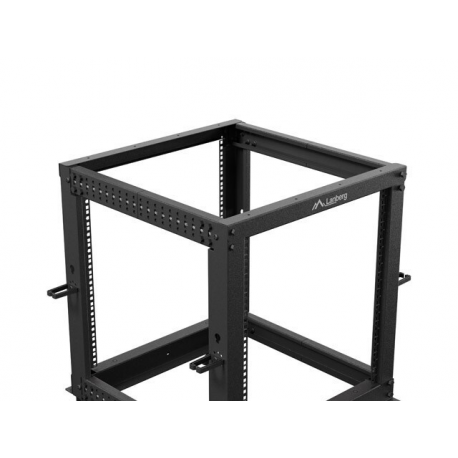 Lanberg - Rack open frame - 600 x 600 - 1100, adjustable - RAL 9004, black - 12U - 19" - 6