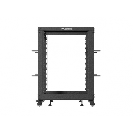 Lanberg - Rack open frame - 600 x 600 - 1100, adjustable - free-standing - black, RAL 9004 - 15U - 19" - 2