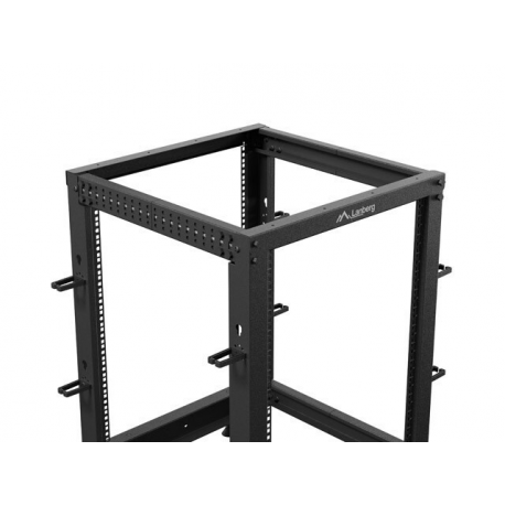 Lanberg - Rack open frame - 600 x 600 - 1100, adjustable - free-standing - black, RAL 9004 - 15U - 19" - 6