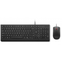 Lenovo Essential Wired Combo - Keyboard and mouse set - USB - Lithuanian - black - brown box