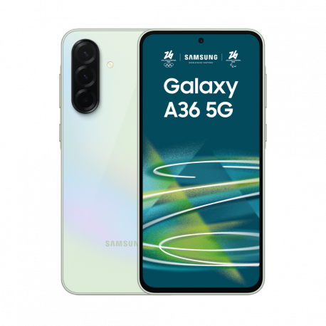 Samsung Galaxy A36 - 5G smartphone - dual-SIM - RAM 6 GB / Internal Memory 128 GB - OLED display - 6.7" - 2340 x 1080 pixels (120 Hz) - 3x rear cameras 50 MP, 8 MP, 5 MP - front camera 12 MP - awesome lime - 0
