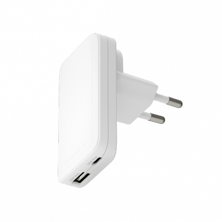 dbramante1928 re-charge Pro - Power adapter - slim - 30 Watt - 2 output connectors (24 pin USB-C, USB) - white - 0