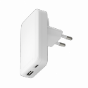 dbramante1928 re-charge Pro - Power adapter - slim - 45 Watt - 2 output connectors (24 pin USB-C, USB) - white