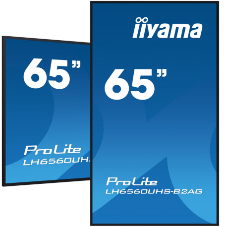 iiyama ProLite LH6560UHS-B2AG - 65" Diagonal Class (64.5" viewable) LED-backlit LCD display - digital signage - with built-in media player and wireless media receiver - 4K UHD (2160p) 3840 x 2160 - Edge LED - black bezel with matte finish - 0