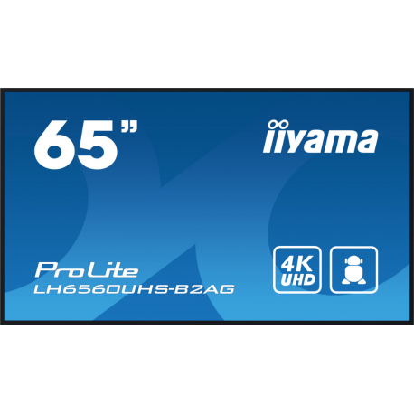 iiyama ProLite LH6560UHS-B2AG - 65" Diagonal Class (64.5" viewable) LED-backlit LCD display - digital signage - with built-in media player and wireless media receiver - 4K UHD (2160p) 3840 x 2160 - Edge LED - black bezel with matte finish - 1