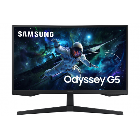 Samsung Odyssey G5 S27CG554EU - G55C Series - LED monitor - gaming - curved - 27" - 2560 x 1440 QHD @ 165 Hz - VA - 300 cd/m² - 2500:1 - HDR10 - 1 ms - HDMI, DisplayPort - black - 0