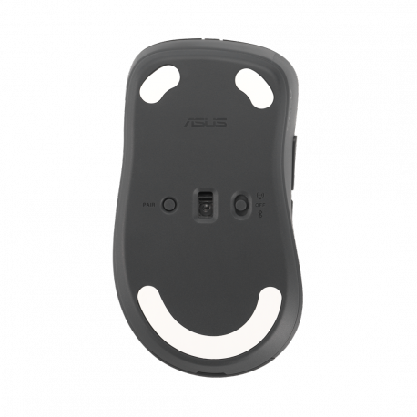 ASUS MD102 - Mouse - ergonomic - optical - 5 buttons - wireless - Bluetooth, 2.4 GHz - USB wireless receiver - dark grey - 6