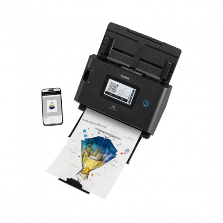 Canon imageFORMULA DR-S350NW - Document scanner - Contact Image Sensor (CIS) - Duplex - max scan width: 8.5" - 600 dpi x 600 dpi - up to 50 ppm (mono) / up to 50 ppm (colour) - ADF (60 sheets) - up to 9000 scans per day - USB 3.2 Gen 1, Gigabit LAN, Wi-Fi(ac) - 2